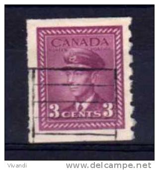 Canada - 1938 - 3 Cents War Effort Coil (Imperf X 8) - Used - Used Stamps