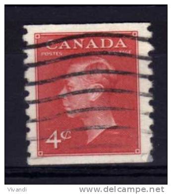 Canada - 1950 - 4 Cents Coil Stamp (Imperf X 9½) - Used - Used Stamps