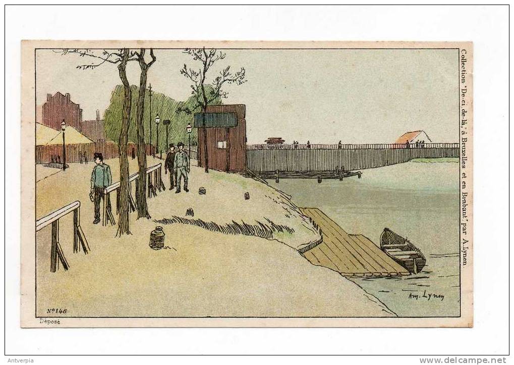 LYNEN A "De Ci,de La A Bruxelles Et En Brabant N° 146 ( Pont De Laeken , Le Matin ) Carte Vierge - Lynen, Amédée-Ernest