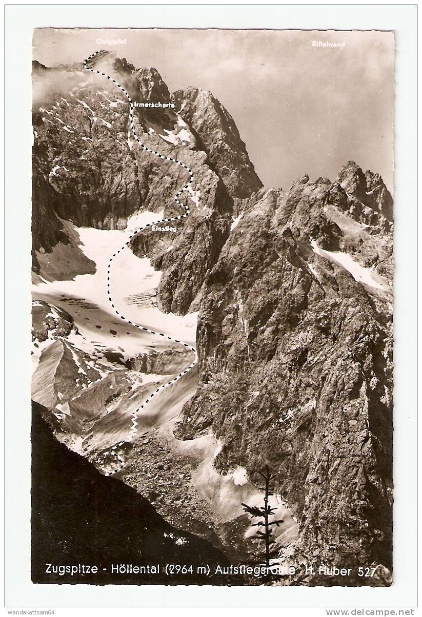 AK 527 Zugspitze - Höllental (2964 M) Aufstiegsroute Einstieg Irmerscharte Ostgipfel Riffelwand - Zugspitze