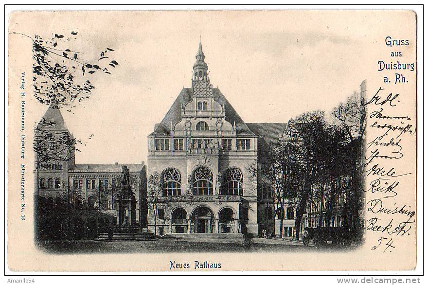 RAR Gruss Aus Duisburg - Neues Rathaus 1901 - Duisburg