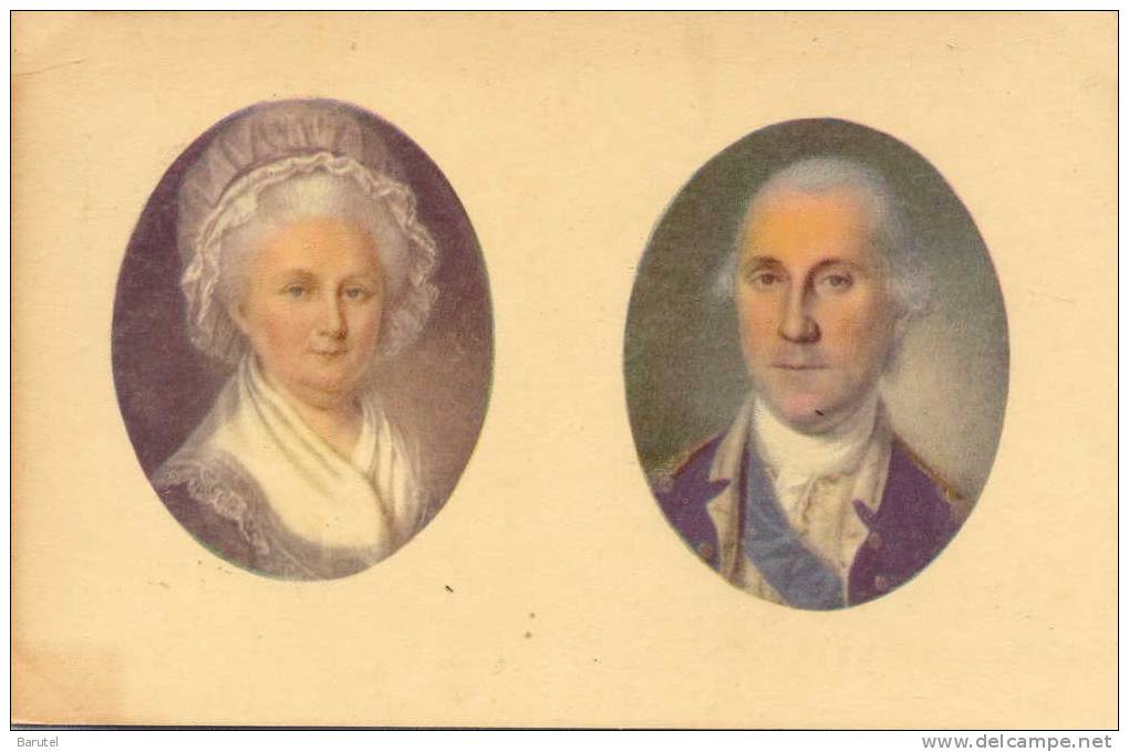 ETATS UNIS - Miniature Portraits Of George And Martha WASINGTON - Presidents