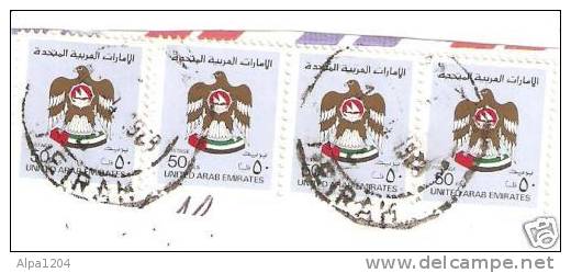 QUATRE TIMBRES IDENTIQUES DES EMIRATS ARABES QUATRE TIMBRES IDENTIQUES DES EMIRATS ARABES  OBLITERES - Verenigde Arabische Emiraten