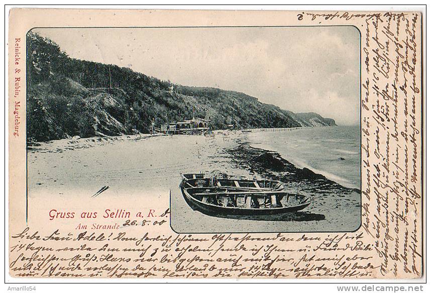 RAR Gruss Aus Sellin A. Rügen - Am Strande, Boote 1900 - Sellin