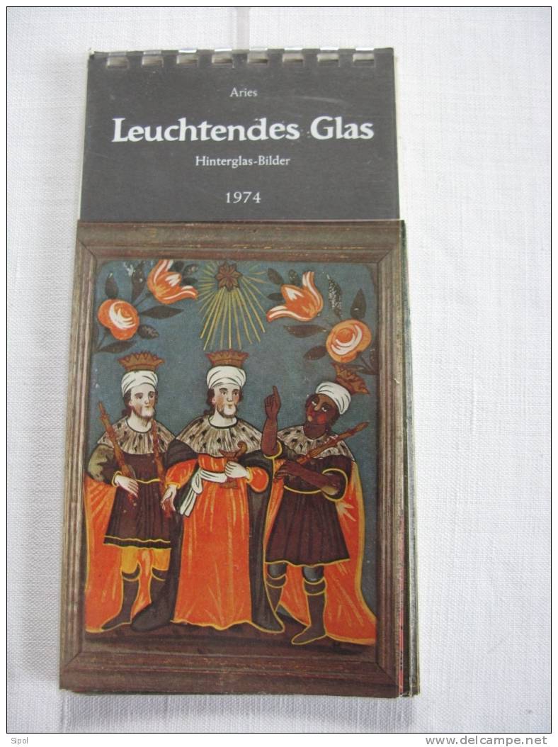 Leuchtendes Glas - Hinterglas Bilder  Calendrier 1974 Aries Verlag Munchen - Kalender