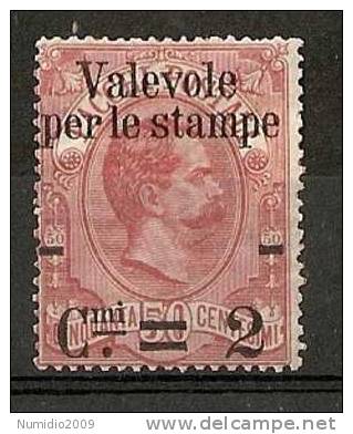 1890 REGNO VALEVOLE X STAMPE 2 SU 50 C MH * - RR6914 - Neufs