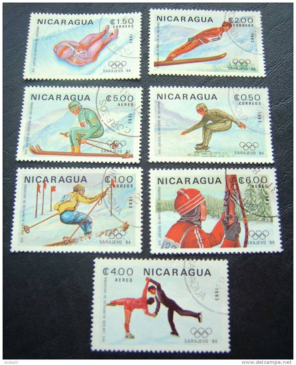 Nicaragua, 1984 - SPORT -  Olympic Games Sarajevo 84 - Set Of 7 - Winter 1984: Sarajevo