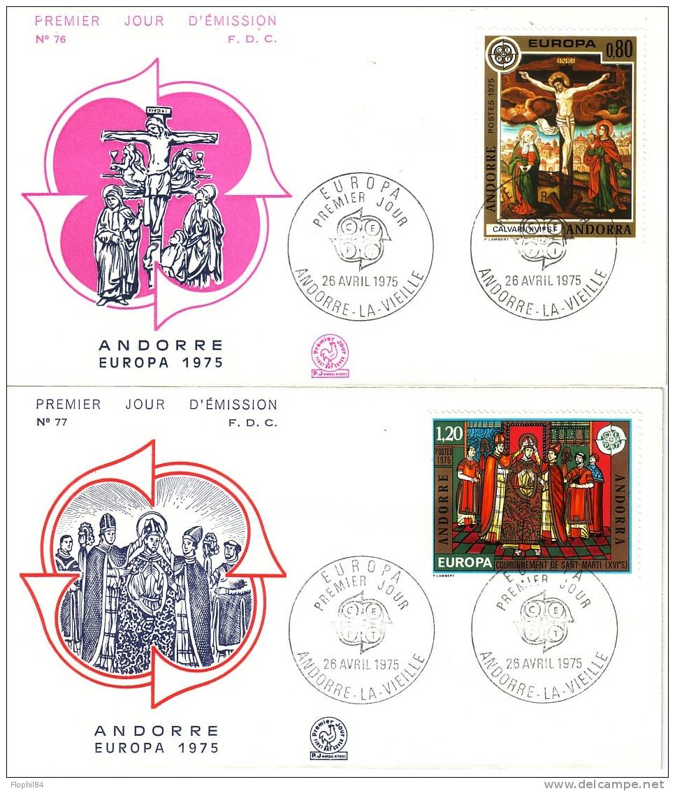 ANDORRE-EUROPA 1er JOUR 26-4-1975 - FDC