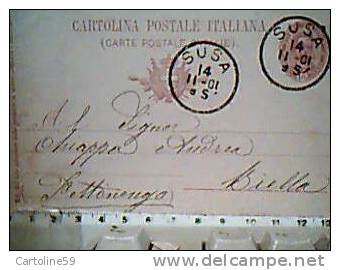 INTERO POSTALE  900 Da SUSA X BIELLA  1901 CN9244 - Stamped Stationery