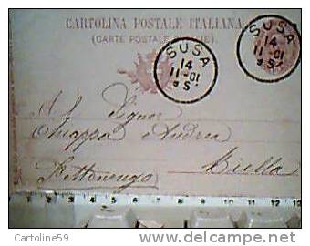 INTERO POSTALE  900 Da SUSA X BIELLA  1901 CN9244 - Entiers Postaux