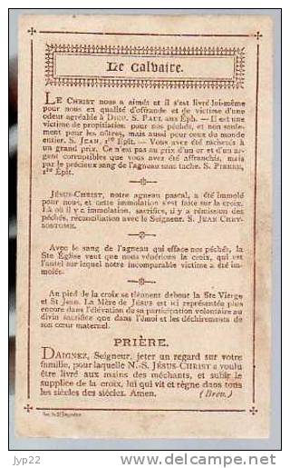 Image Pieuse Le Calvaire- Prière - Imp. Soc. De Saint Augustin Lille N° ? B.5 - Images Religieuses