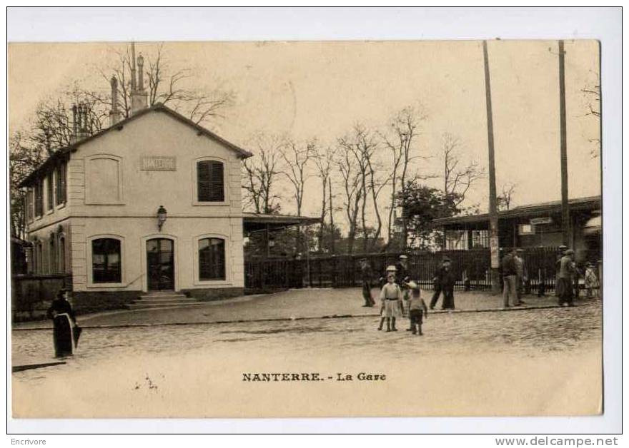 Cpa NANTERRE La Gare Voyageurs Enfants à La Pose - Ed Despres - Nanterre