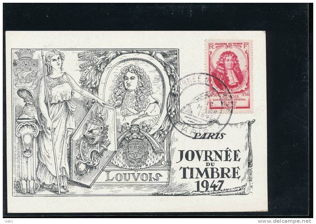 Journee Nationale Du Timbre 1947..... Louvois - Lettres & Documents