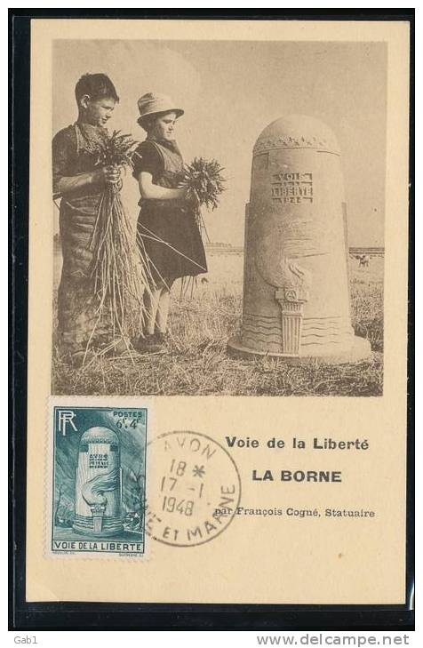 Voie De La Liberte  ...La Borne ... 1948 - Lettres & Documents