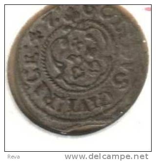 LIVONIA RIGA SWEDEN  1 SOLIDUS QUEEN CHRISTINA EMBLEM OBVERSE & REVERSE 1647 SILVER?  KM21READ DESCRIPTION CAREFULLY !!! - Otros – Europa