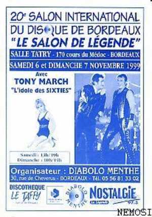 Mylène Farmer - Johnny Hallyday - Eddy Mitchell - Carte Du Salon De Disque, Bordeaux, 6 Et 7 Novembre 1999 - Muziek En Musicus