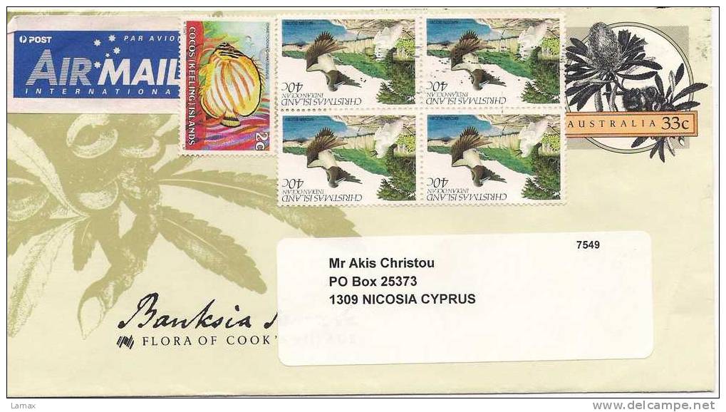 BIRDS - NEST - CHRISTMAS ISLAND INDIANOCEAN - BLOCK OF 4 - FISH - AIR MAIL (4137) - Collections, Lots & Series