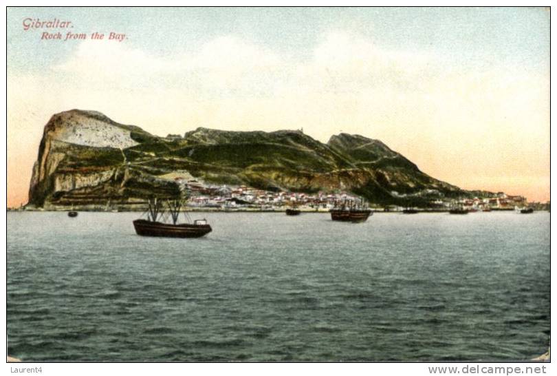 (10) 1 Old Postcard - Carte Ancienne - Gibraltar Rock From The Bay - Gibraltar