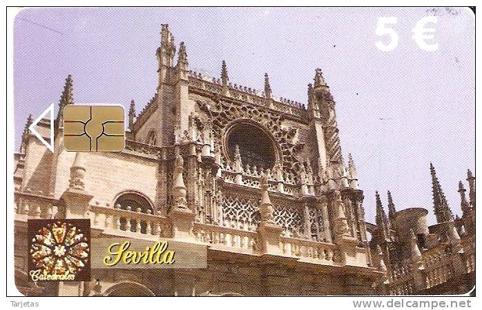 TARJETA DE ESPAÑA DE CATEDRAL DE SEVILLA (un Poco Rozada) - Emissions Basiques