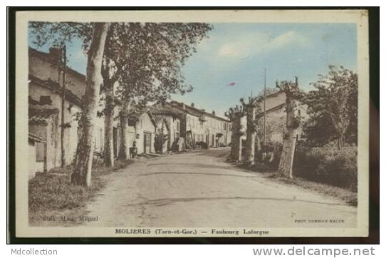 82 MOLIERES / Faubourg Lafargue / CARTE COULEUR - Molieres