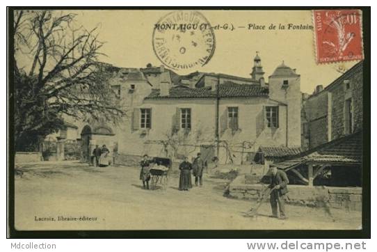 82 MONTAIGU DE QUERCY / Place De La Fontaine / BELLE CARTE GLACEE - Montaigu De Quercy
