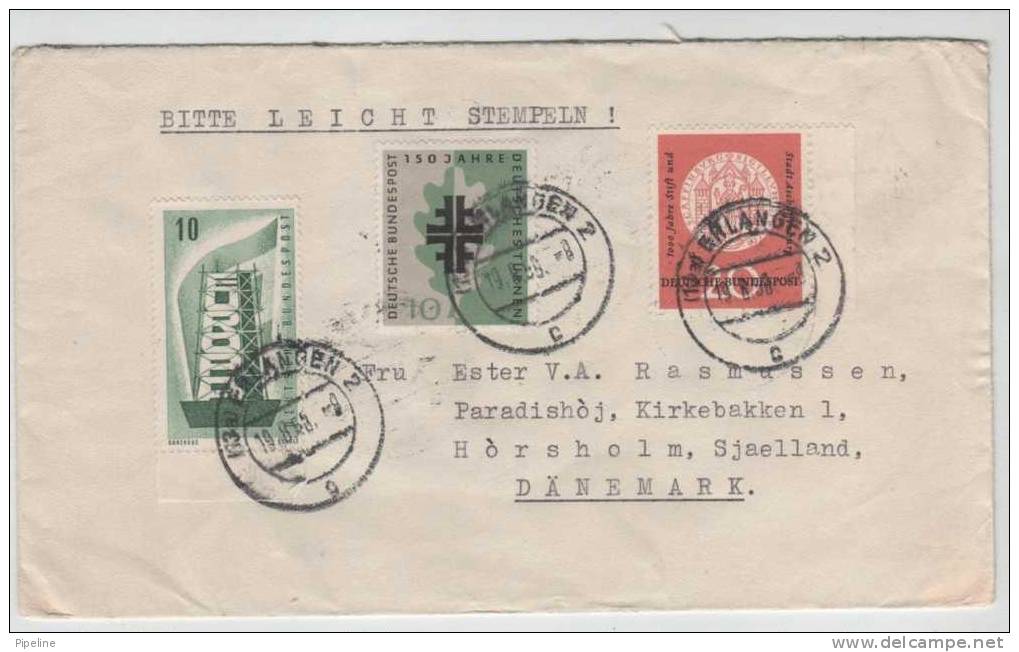 Germany Cover Sent To Denmark 19-8-1958 - Briefe U. Dokumente