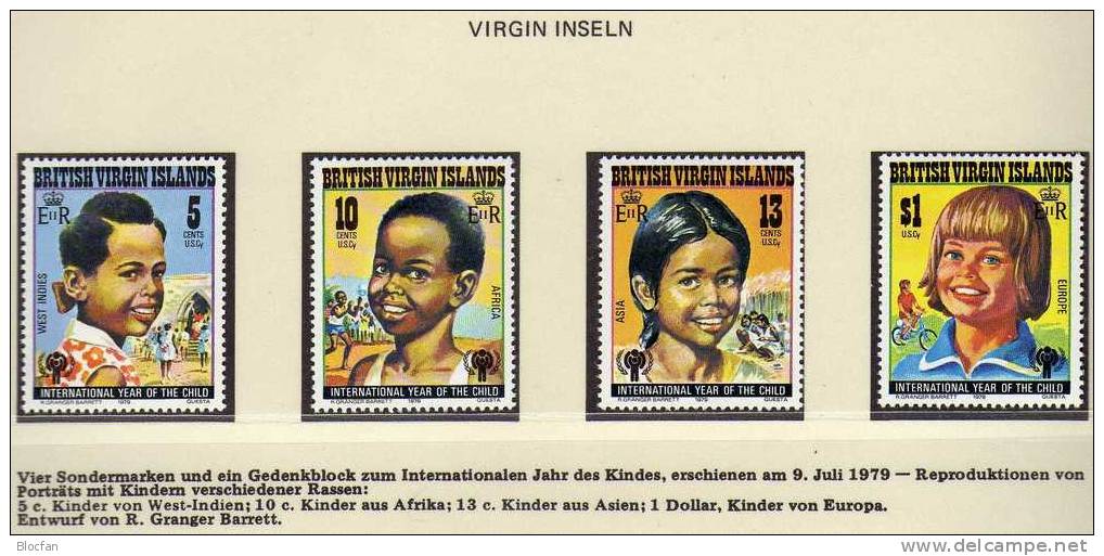 Jahr Des Kindes Kinder Der Welt British Virgin Islands 358/1+ Block 10 ** 3€ Kindergesichter - British Virgin Islands