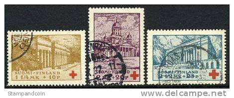 Finland B9-11 XF Used Semi-Postal Set (Helsinki Buildings) From 1932 - Used Stamps