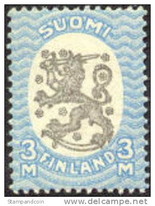Finland #106 XF Mint Hinged 3m Blue & Black From 1921 - Unused Stamps