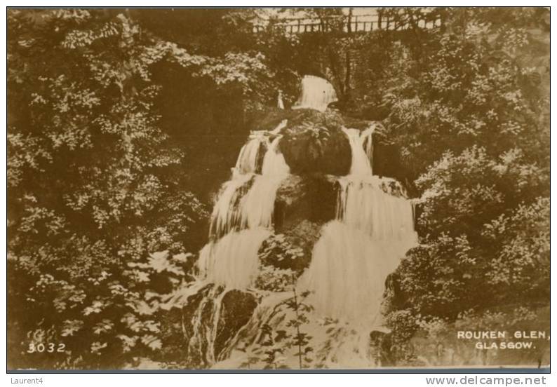 (1) Old England Postcard - Carte De Grande Bretagne Ancienne - Glasgow Rouken Glen Waterfall - Lanarkshire / Glasgow