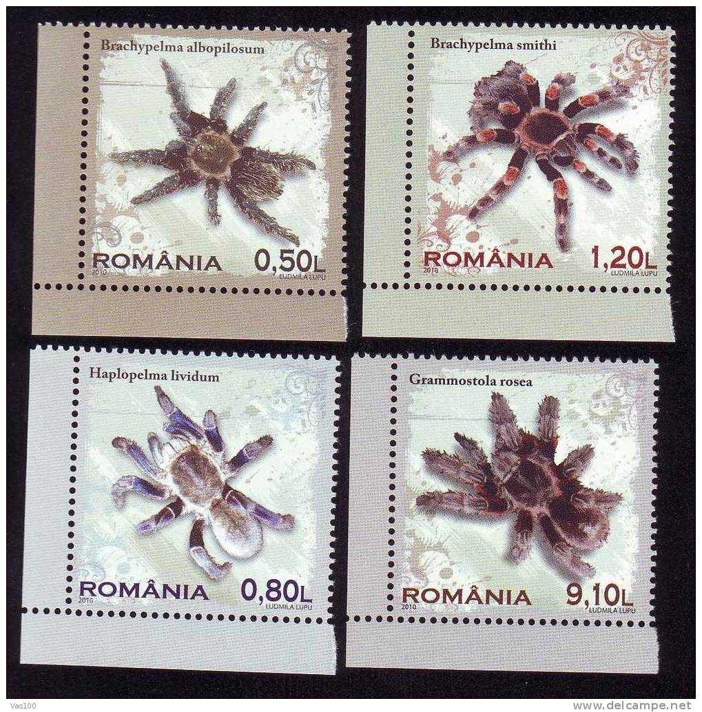 Tarantule ,Tarantulas 2010 Romania  Full Set, MNH ** - Rane