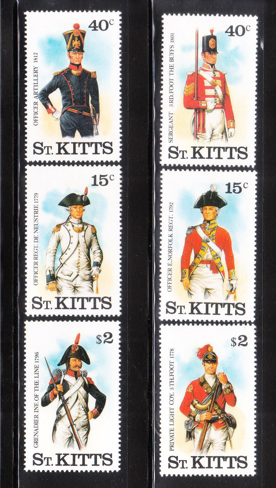 St Kitts 1987 British And French Uniforms MNH - St.Kitts-et-Nevis ( 1983-...)
