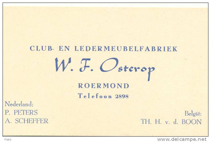 Kaart - ROERMOND - Club En Ledermeubelfabriek W.F. Osterop (k) - Autres & Non Classés