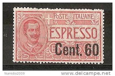 1922 REGNO ESPRESSO SOPRASTAMPATO 60 CENT MH * - RR6928 - Express Mail
