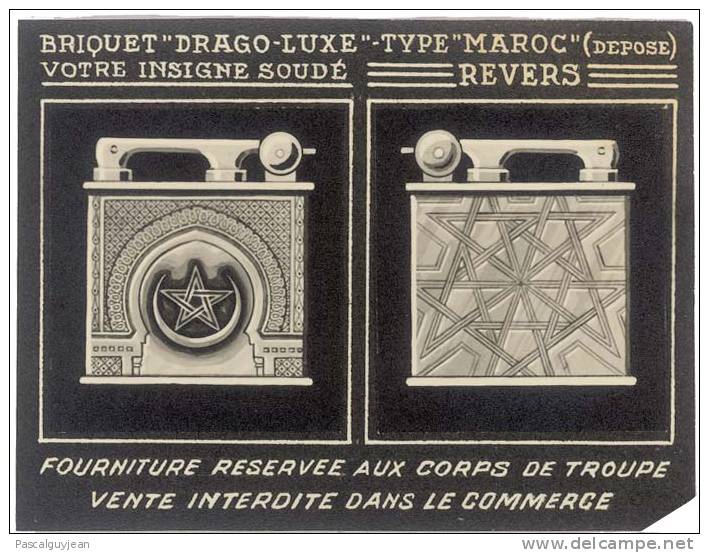 PUBLICITE BRIQUET DRAGO-LUXE TYPE MAROC - Sonstige & Ohne Zuordnung