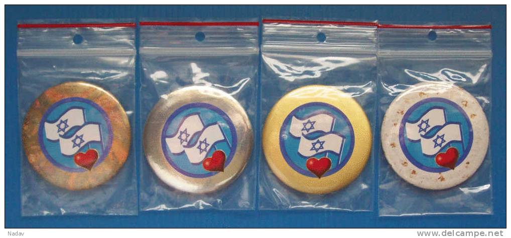 The Souvenir Badges With Strong Magnets #365 &ndash;Two Flags Of Israel. - Magnets
