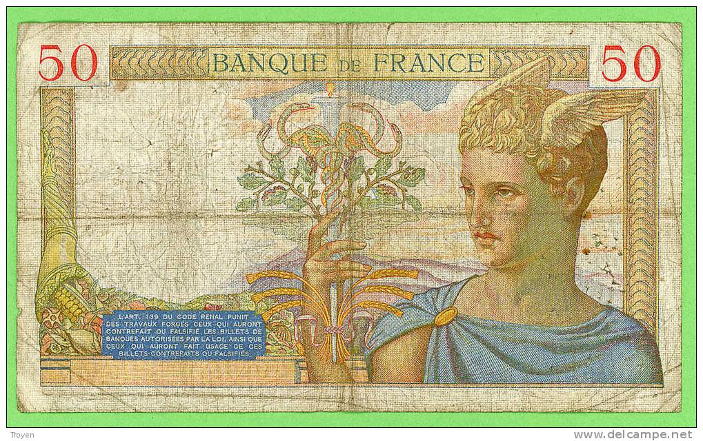 50 Francs - Cérès - Série K.3363 - N° 981 - Controle 84059981 - FC.31-10-1935.FC - TB - 50 F 1934-1940 ''Cérès''