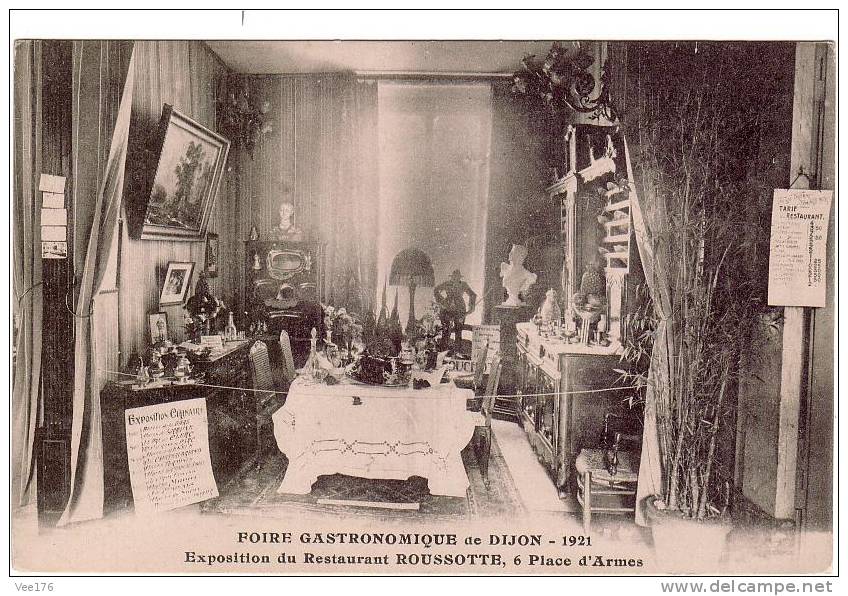 FOIRE GASTRONOMIQUE De DIJON-1921 / DIJON (21) / Exposition Du Restaurant ROUSSOTTE,6 Place D'Armes - Foires