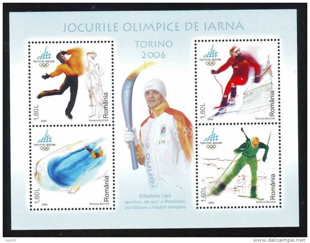 Romania 2006 Torino Olympic Games MNH  **, Block 4 Stamps,extra Price Face Vallue!! - Canoë