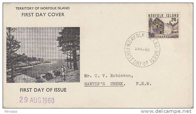 Norfolk Island-1960 2sh8p On 7.5p  FDC - Norfolk Island