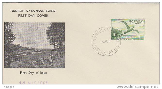 Norfolk Island-1961 10sh Red-Tailed Tropic Bird FDC - Other & Unclassified