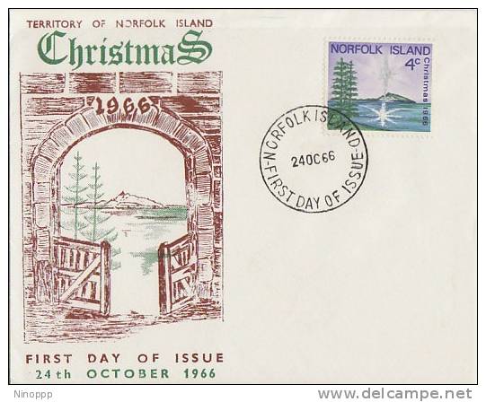 Norfolk Island-1966 Christmas FDC - Norfolk Island