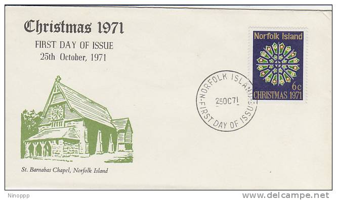 Norfolk Island-1971 Christmas FDC - Norfolk Island