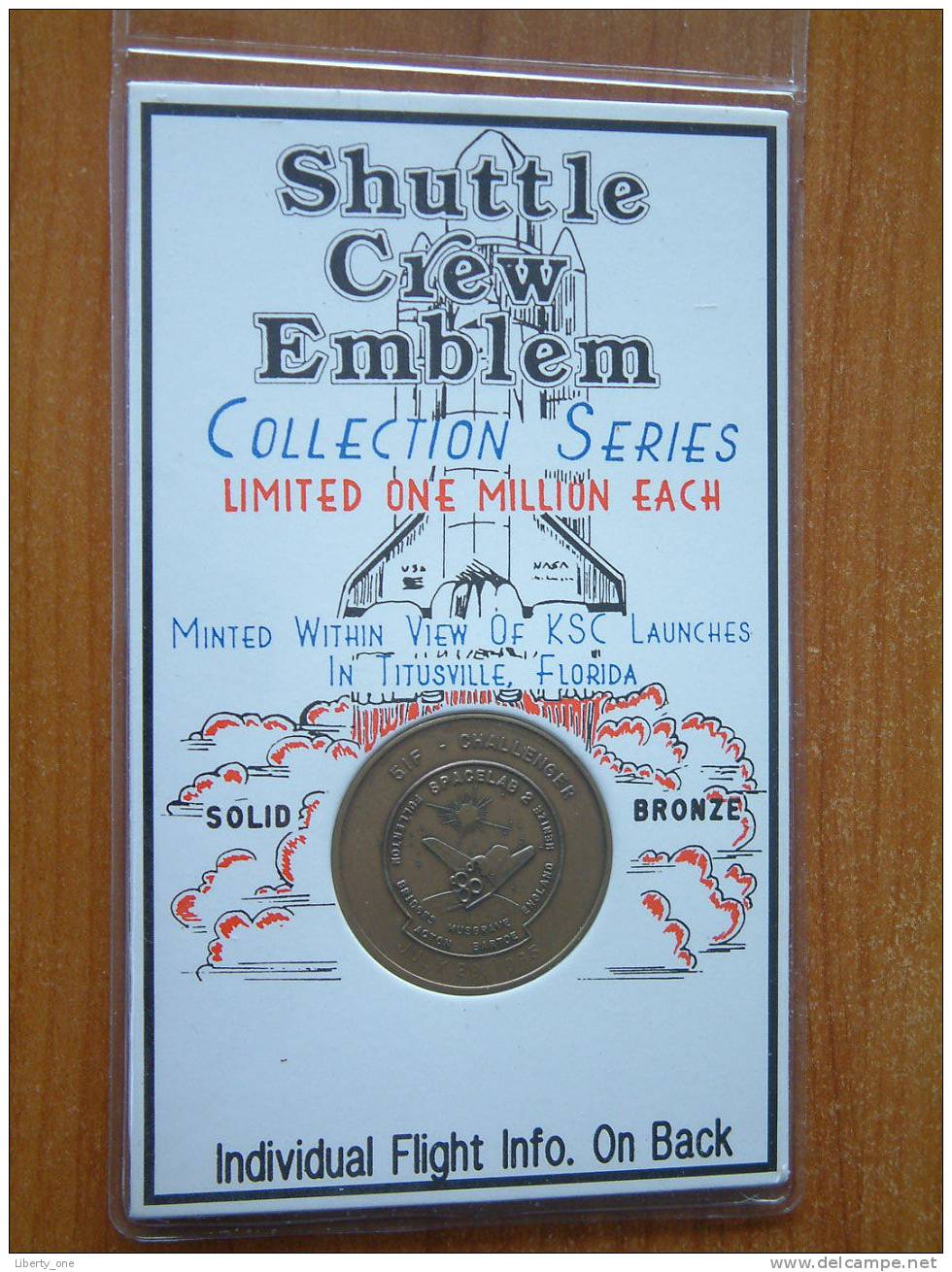 SHUTTLE CREW EMBLEM - Collection Series / Bronze - CHALLENGER 1985 ( Details Zie Foto´s) !! - Otros & Sin Clasificación