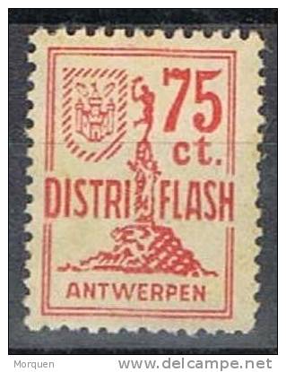 Sello Fiscal Local ANTWERPEN (Anveres) Belgica 75 Ct, Fiscaux - Stamps