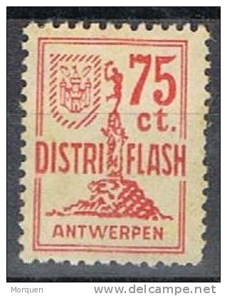 Sello Fiscal Local ANTWERPEN (Anveres) Belgica 75 Ct, Fiscaux - Francobolli