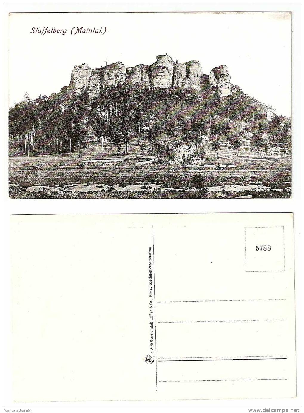 AK 5788 Staffelberg (Maintal.) D. 5. Hofkunstanstalt Löffler & Co., Greiz. Geschmacksmusterschutz - Lichtenfels