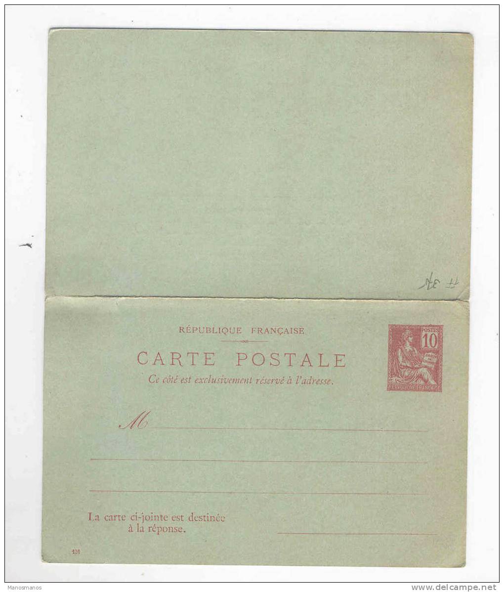 573/15 - Entier Carte Postale Double Mouchon 10 C  + 10 C  -  Etat NEUF - Cartes Postales Types Et TSC (avant 1995)