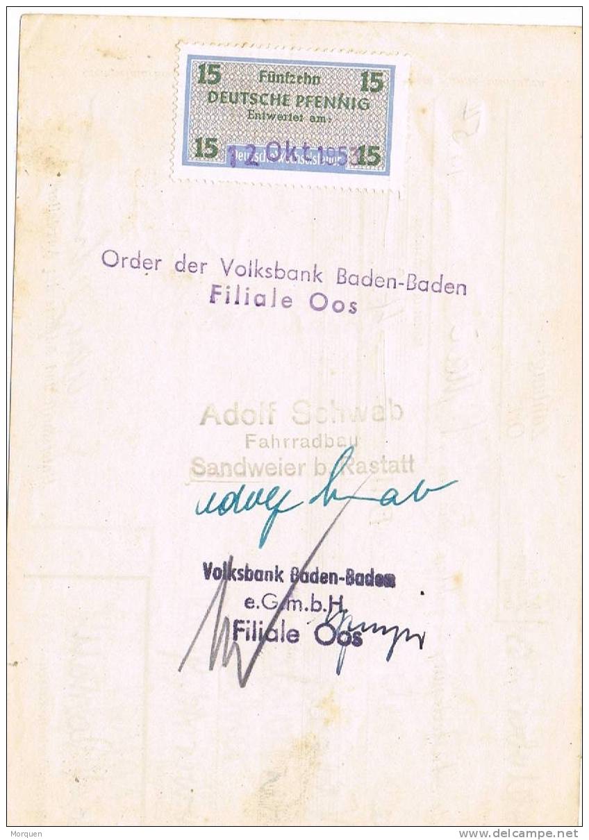 2476. Letra De Cambio 1954. Fiscal RASTATT (Alemania). Geschaftsjahr - Errors & Oddities