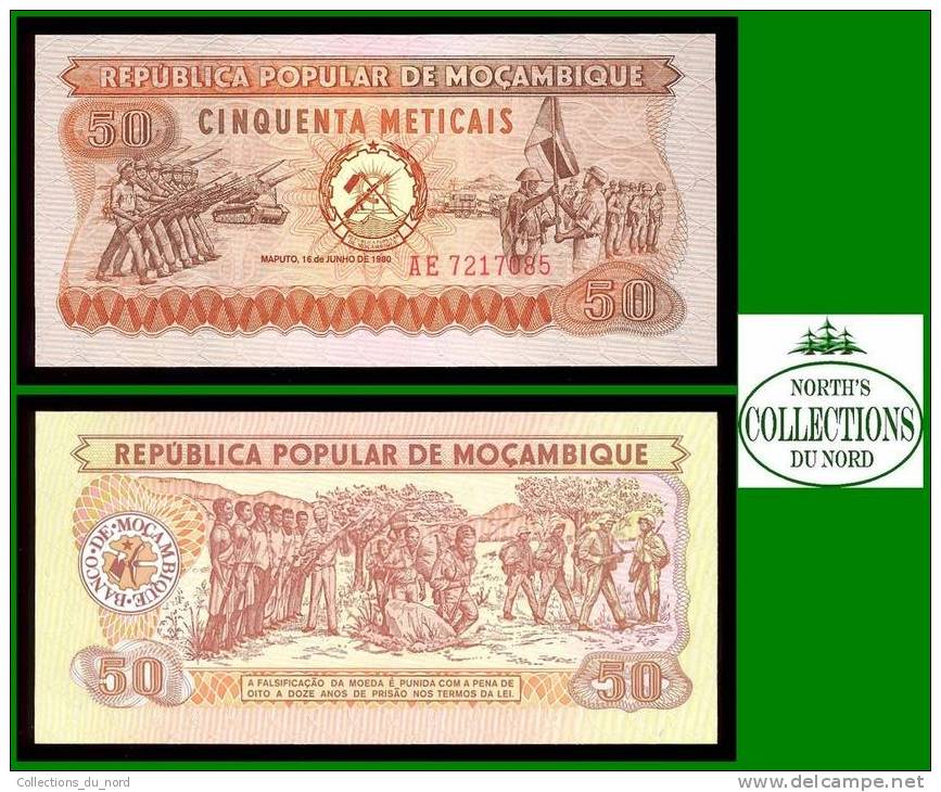 50 Meticais Mozambique ( Mocambique ) 1980 Paper Money / Billet Mozambique - Mozambique